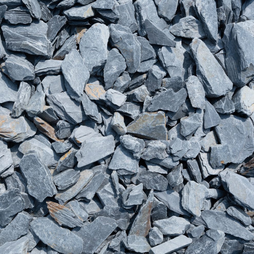 40mm Grey Slate Chippings 1 Tonne Bulk Bag Grey Garden Slate Chippings